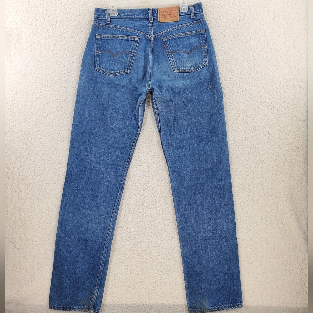 80s Levis 501 0115 Blue Jeans Mens 34x36 Buttonfly Wide Leg VTG USA (32x36) - Picture 13 of 13